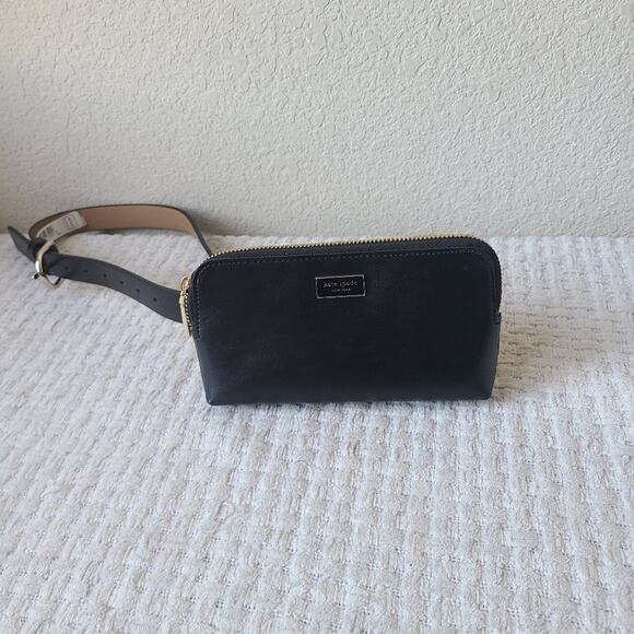 kate spade Handbags - Kate Spade New York Black Genuine Leather Belt Bag NWT Size Small Medium